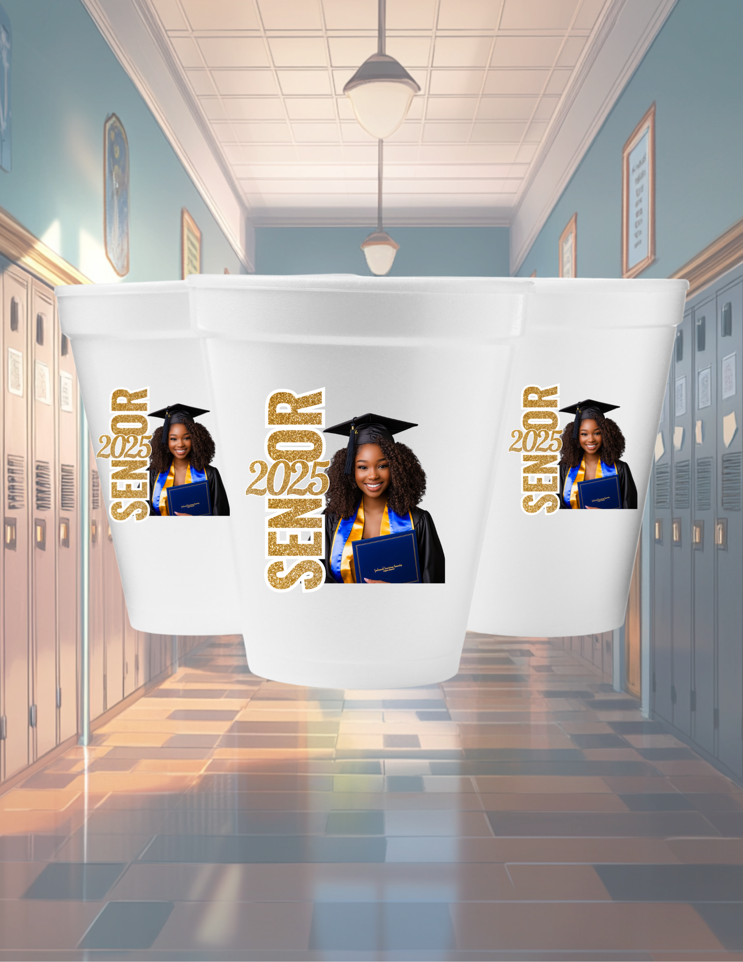 π Custom 2026 Senior Graduation Foam Cups β Personalized with Photo π
