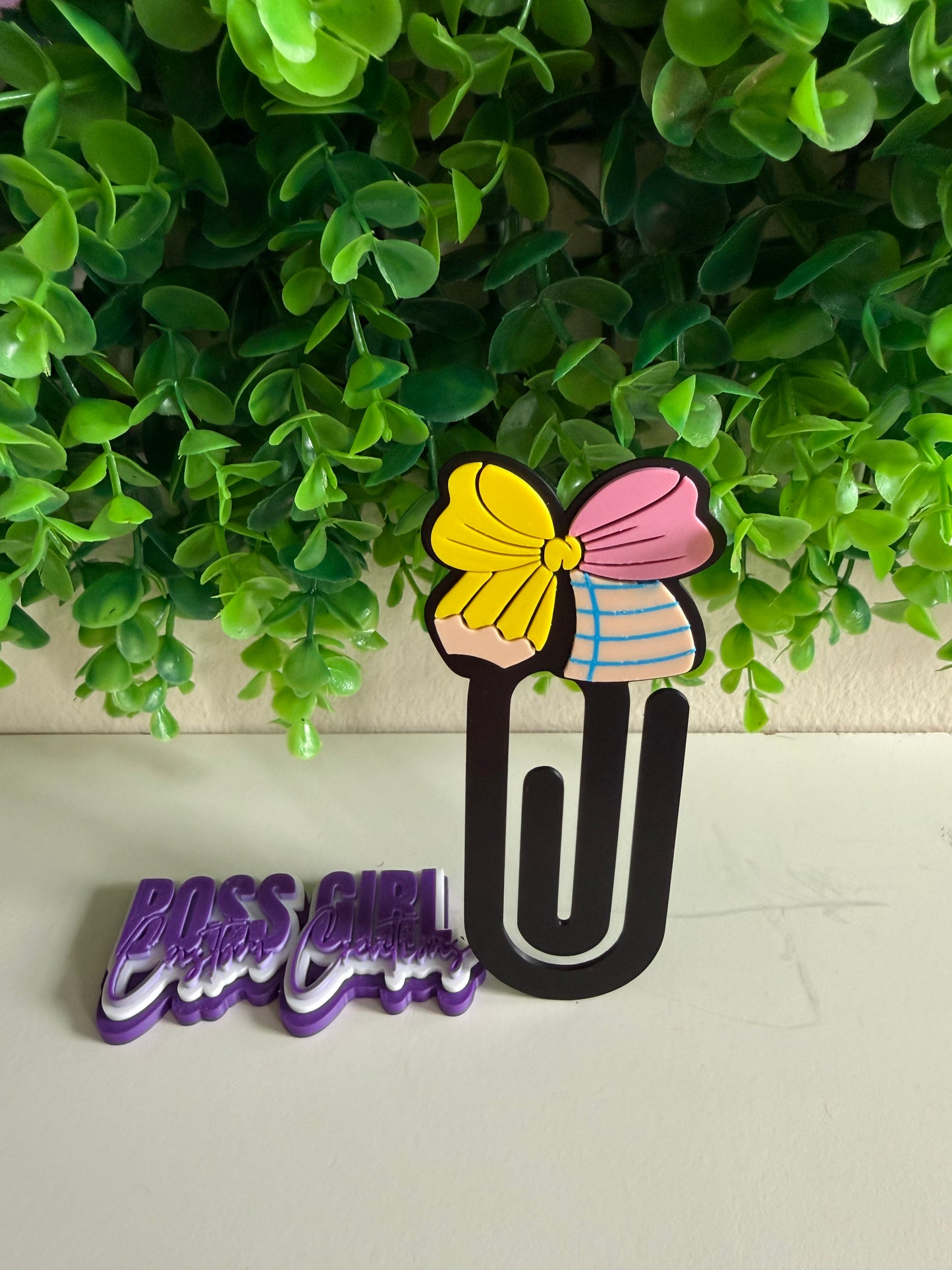 Bow Paper Clip Bookmark | Cute Planner Clip | Teacher Desk Accessory | Large Paper Clip | Bookmark for Books & Planners