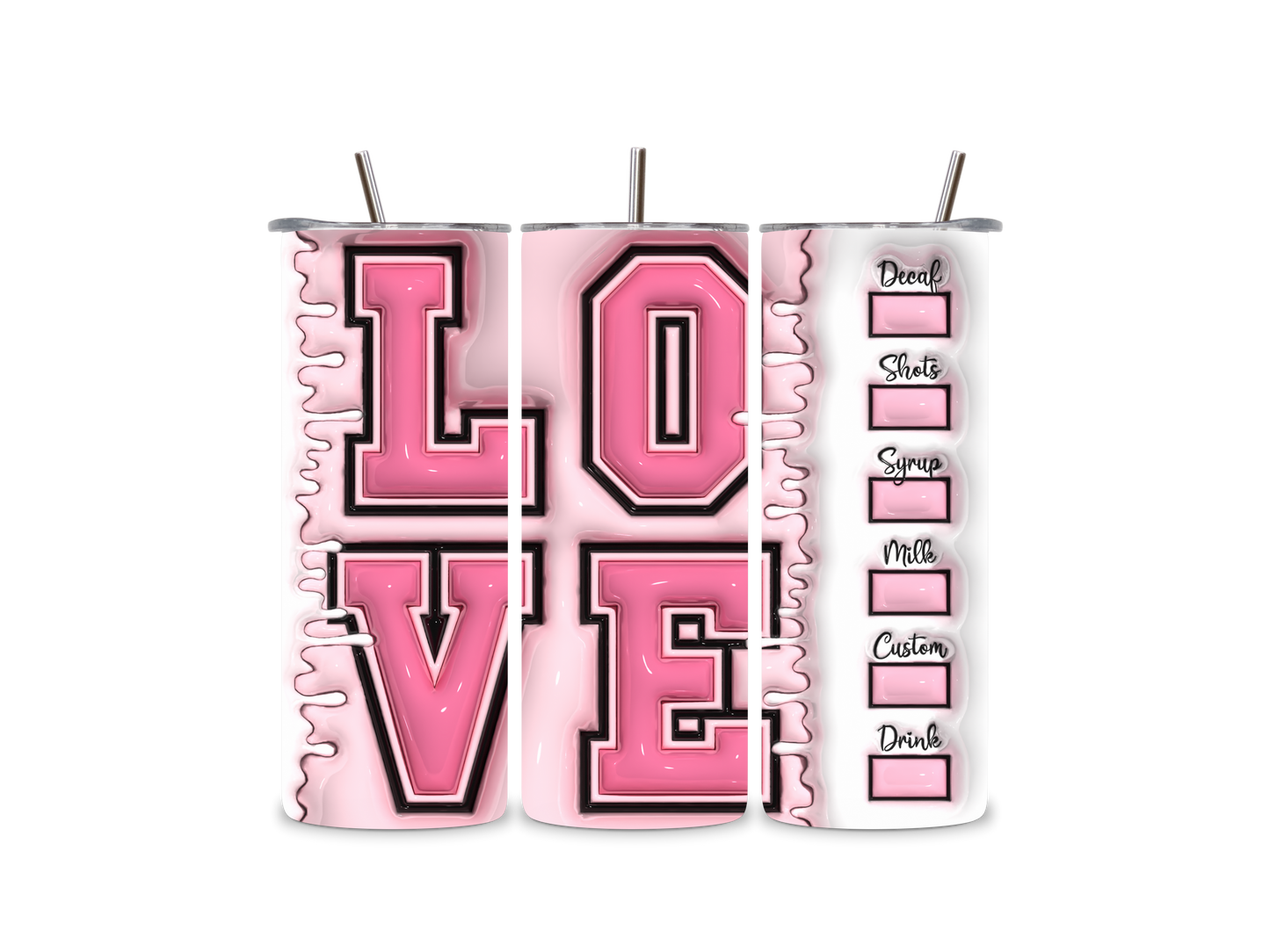 Pink Love Brew: Heartwarming Coffee Design Tumbler