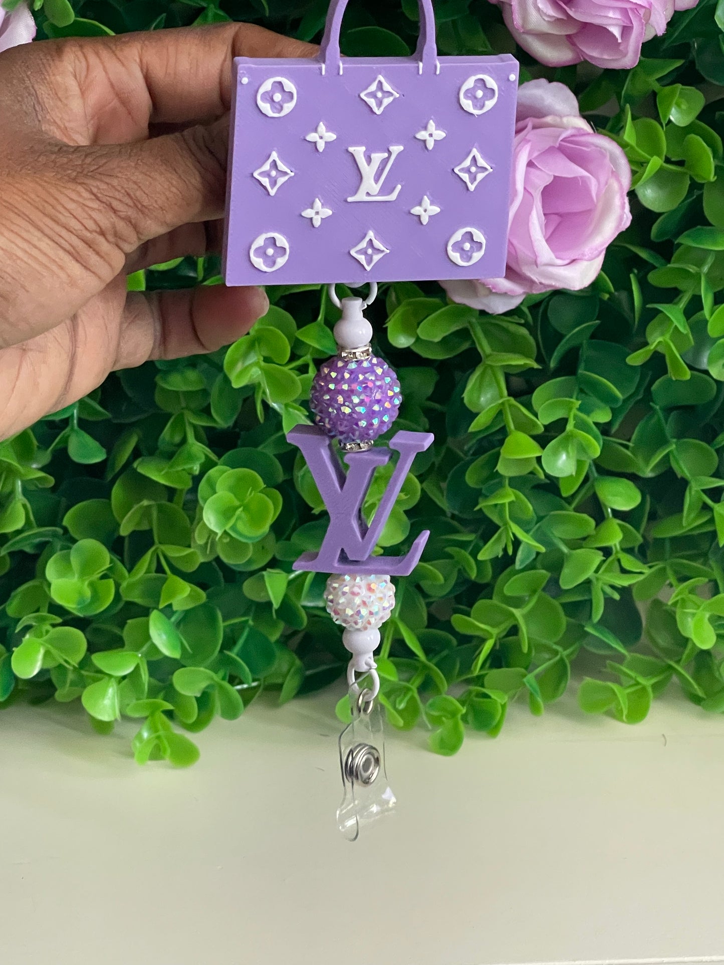 Luxury inspired Badge Reel & Pen Set | Retractable ID Badge Holder | Nurse Gift | Teacher Gift | Office Accessories