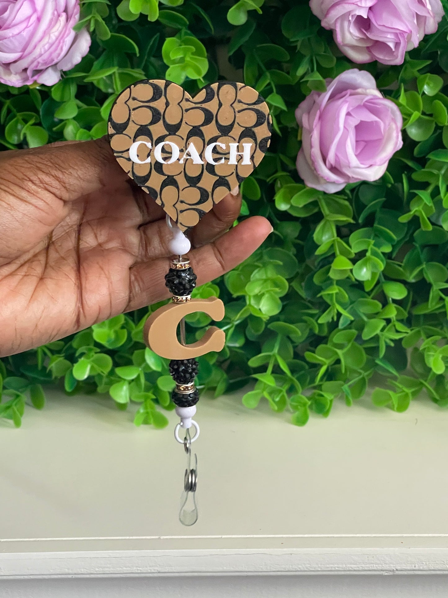 Luxury Inspired Badge Reel & Pen Set | Retractable ID Badge Holder | Nurse Gift | Teacher Gift | Office Accessories