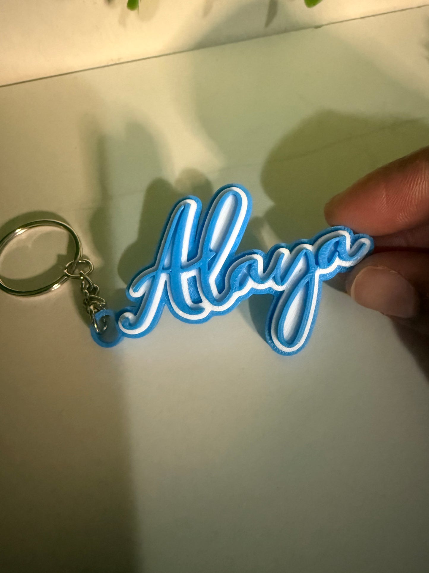 Custom 3D Printed Name Keychain | Personalized Nameplate Keychain | Two or Three Color Custom Key Ring | Script Font Bag Charm Gift