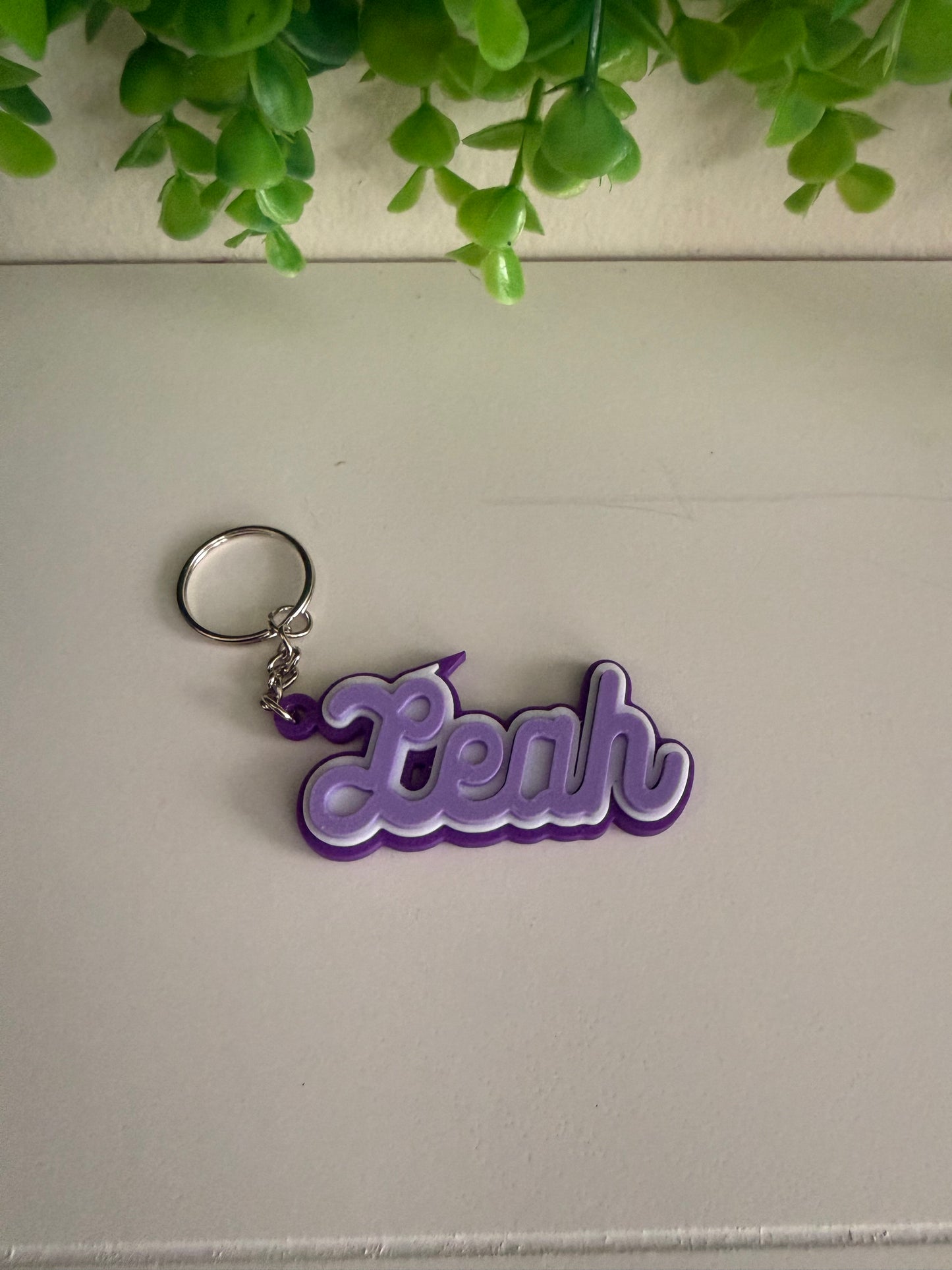 Custom 3D Printed Name Keychain | Personalized Nameplate Keychain | Two or Three Color Custom Key Ring | Script Font Bag Charm Gift