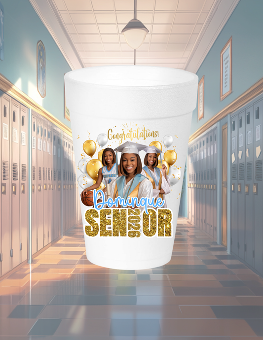 🎓 Custom 2026 Senior Graduation Foam Cups – Personalized with Photo 🎓