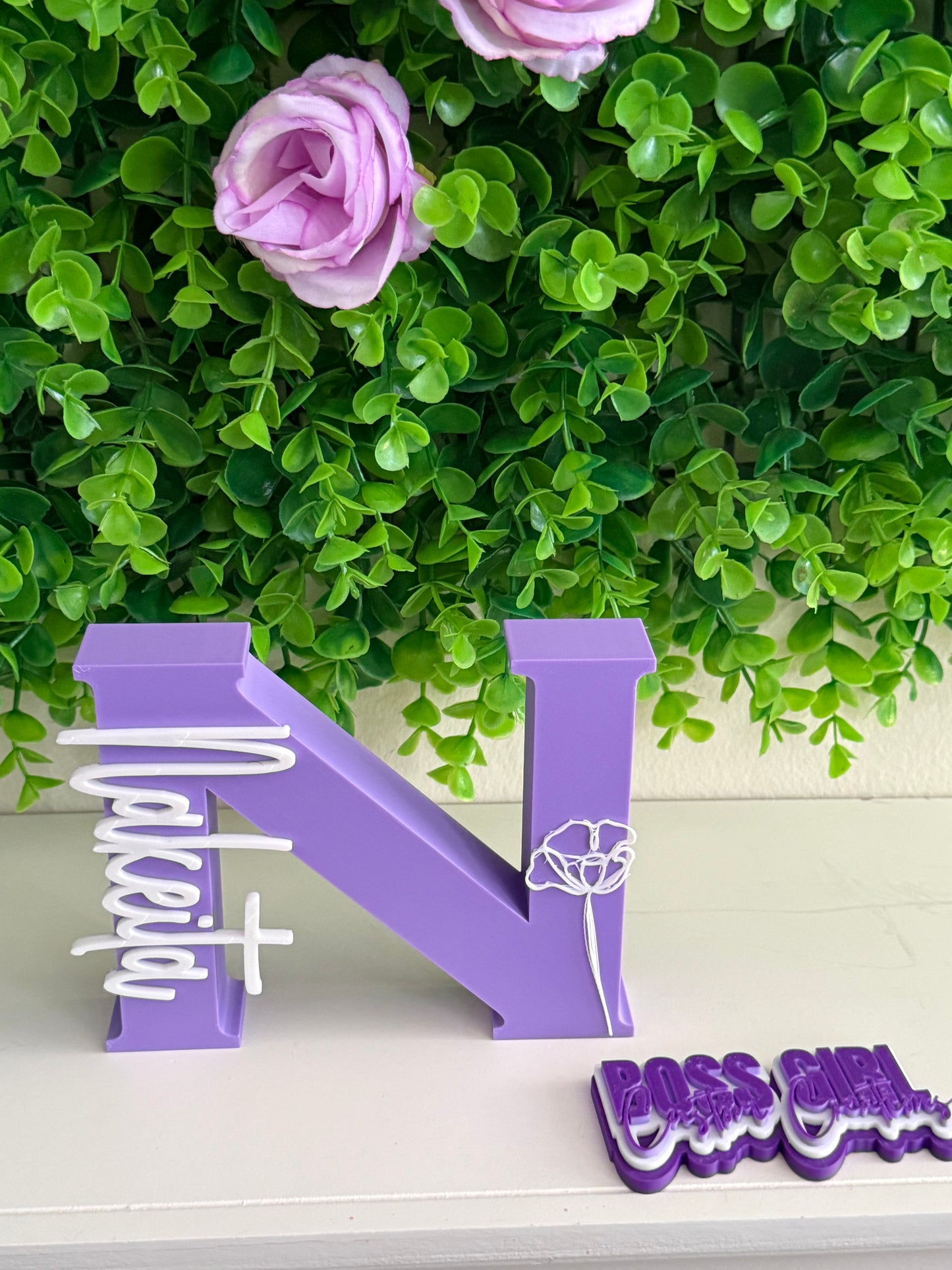 Custom 3D Name Letter Stand | Personalized Initial Decor | Custom Name Sign | Nursery, Birthday & Event Table Decor | 4.5”, 6”, 8”