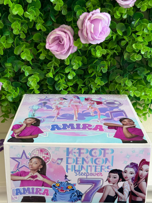Custom Kids Sleepover Favor Boxes | Personalized Birthday Party Boxes | Any Theme Party Box | 8x8 Gift Box | Sleepover Kit