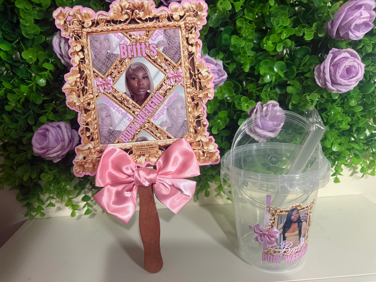Custom Birthday Hand Fans | Personalized Photo Party Fans | Birthday Weekend Party Favors | Girls Trip Accessories | Birthday Celebration Fans
